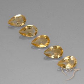 3.40ctw 天然 Light Orange-Gold  黄水晶, 梨形, VVS-VS
