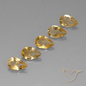 3.40克拉天然黄水晶，梨形，VVS-VS
