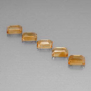 7.26天然金色黄水晶，祖母绿式切割，8×6毫米，VVS-VS