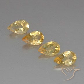 2.87ctw 天然 Medium Gold  黄水晶, 梨形, VVS-VS