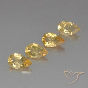 2.87克拉天然黄水晶，梨形，VVS-VS