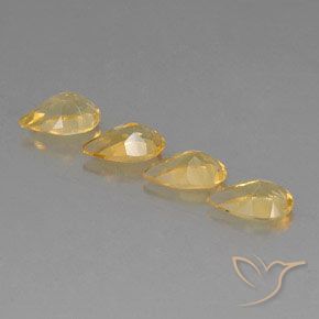 2.87克拉天然黄水晶，梨形，VVS-VS