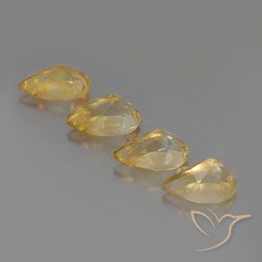 3.46克拉天然黄水晶，梨形，VVS-VS