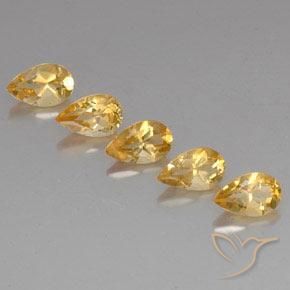 3.87ctw 天然 黄金色 黄水晶, 梨形, VVS-VS