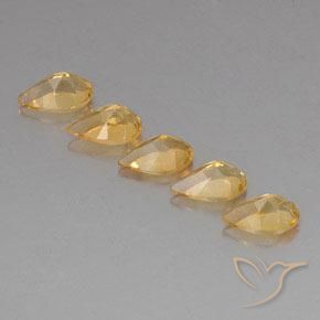 3.87克拉天然黄水晶，梨形，VVS-VS