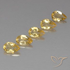 3.55克拉天然黄水晶，梨形，VVS-VS