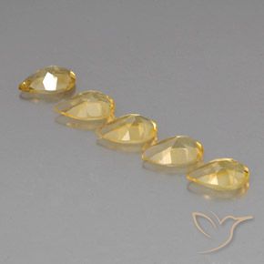 3.55克拉天然黄水晶，梨形，VVS-VS
