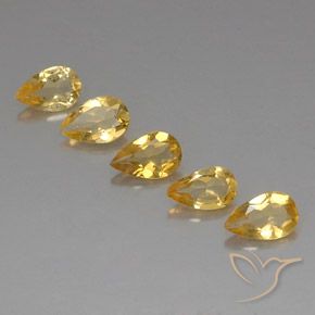 3.22ctw 天然 金色 黄水晶, 梨形, VVS-VS