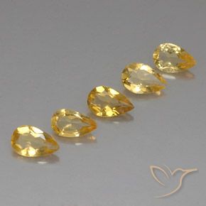 3.22克拉天然黄水晶，梨形，VVS-VS