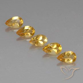 3.75ctw 天然 Orange-Gold  黄水晶, 梨形, VVS-VS