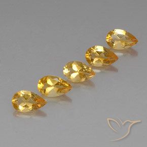 3.75克拉天然黄水晶，梨形，VVS-VS