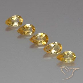 3.72ctw 天然 金色 黄水晶, 梨形, VVS-VS