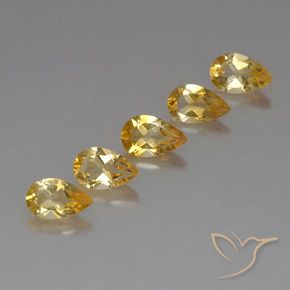 3.72克拉天然黄水晶，梨形，VVS-VS