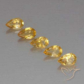 4.08ctw 天然 顶级金牌 黄水晶, 梨形, VVS-VS