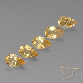 3.81ctw 天然 Orange-Gold  黄水晶, 梨形, VVS-VS