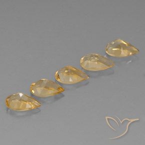 3.81克拉天然黄水晶，梨形，VVS-VS