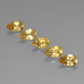 3.77天然金色黄水晶，梨形，7.9×5毫米，VVS-VS