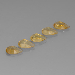 3.77天然金色黄水晶，梨形，7.9×5毫米，VVS-VS