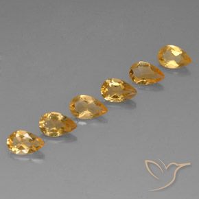 4.06ctw 天然 Medium-Light Orange-Gold  黄水晶, 梨形, VVS-VS