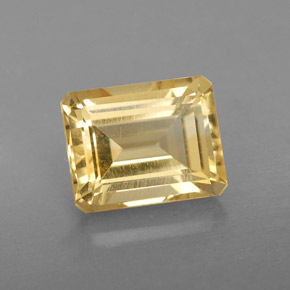 2.47克拉天然黄色黄水晶，祖母绿式切割，9×7.1毫米，VS
