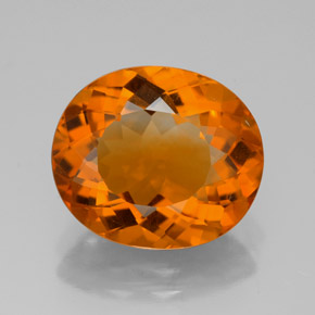 5.22克拉天然橙色黄水晶，椭圆形切割，12.9×11.2毫米，VVS-VS