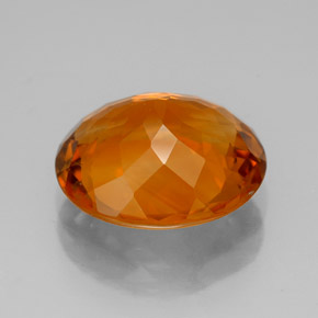 5.22克拉天然橙色黄水晶，椭圆形切割，12.9×11.2毫米，VVS-VS