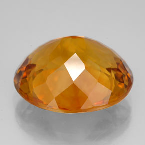 12.89克拉天然橙色黄水晶，椭圆形切割，17.1×15毫米，VVS
