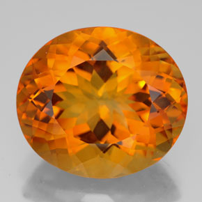13.96克拉天然橙色黄水晶，椭圆形切割，17.1×15.2毫米，VVS