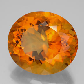13.96克拉天然橙色黄水晶，椭圆形切割，17.1×15.2毫米，VVS