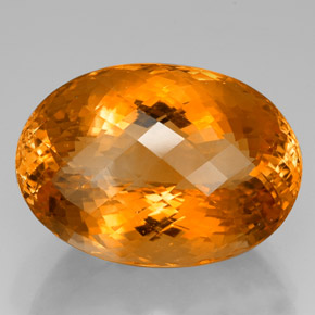 66.07克拉天然黄色黄水晶，椭圆形切割，30.2×21.3毫米，VVS