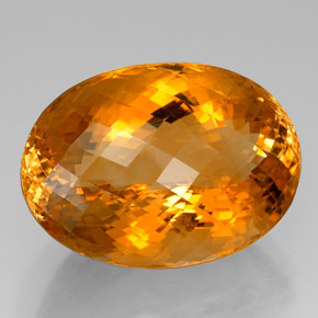 66.07克拉天然黄色黄水晶，椭圆形切割，30.2×21.3毫米，VVS
