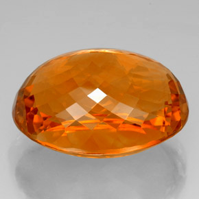 75.79克拉天然橙色黄水晶，椭圆形切割，30.1×23.2毫米，IF