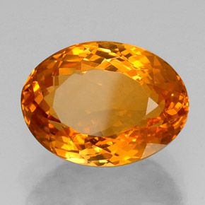 14.85克拉天然橙色黄水晶，椭圆形切割，17.5×13.1毫米，VVS