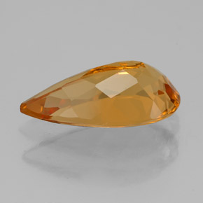 2.88克拉天然黄色黄水晶，梨形，14.2×7.8毫米，VVS