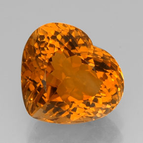 15.33克拉天然橙色黄水晶，心形，16.8×14.9毫米，VVS