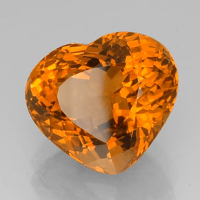 15.33克拉天然橙色黄水晶，心形，16.8×14.9毫米，VVS