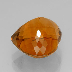 15.33克拉天然橙色黄水晶，心形，16.8×14.9毫米，VVS