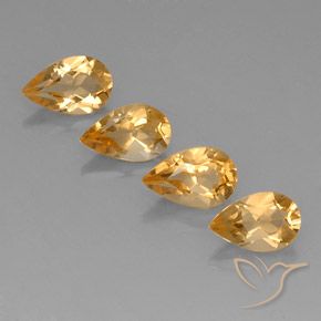 3.05ctw 天然 Orange-Gold  黄水晶, 梨形, VVS