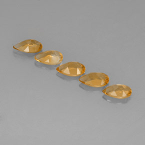 3.37天然黄色黄水晶，梨形，7.8×5毫米，VVS-VS