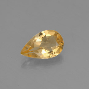 0.67克拉天然黄色黄水晶，梨形，7.9×4.9毫米，VVS-VS
