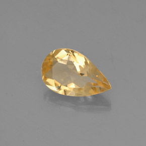0.67克拉天然黄色黄水晶，梨形，7.9×4.9毫米，VVS-VS