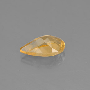 0.67克拉天然黄色黄水晶，梨形，7.9×4.9毫米，VVS-VS