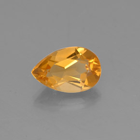 0.78克拉天然黄色黄水晶，梨形，7.7×5.1毫米，VVS-VS