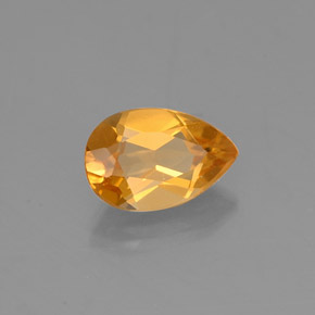 0.78克拉天然黄色黄水晶，梨形，7.7×5.1毫米，VVS-VS