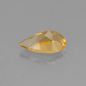 0.76克拉天然黄色黄水晶，梨形，8.1×5毫米，VVS-VS