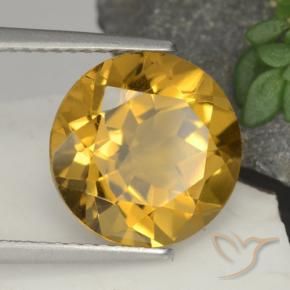 4.48克拉天然黄水晶，圆形的，VS