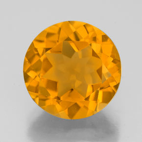 4.60克拉天然黄金色黄水晶，圆形切割，10.90毫米，VVS