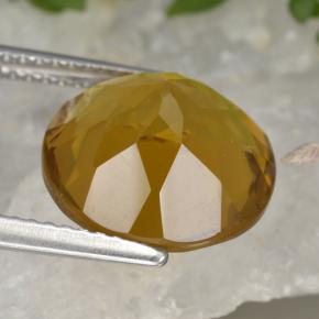 5.87克拉天然金色黄水晶，圆形切割，11.93毫米，VVS-VS