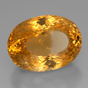 53.06克拉天然黄色黄水晶，椭圆形切割，26.9×19.7毫米，IF