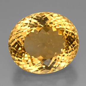 57.19克拉天然黄色黄水晶，椭圆形切割，25.7×22.3毫米，VVS